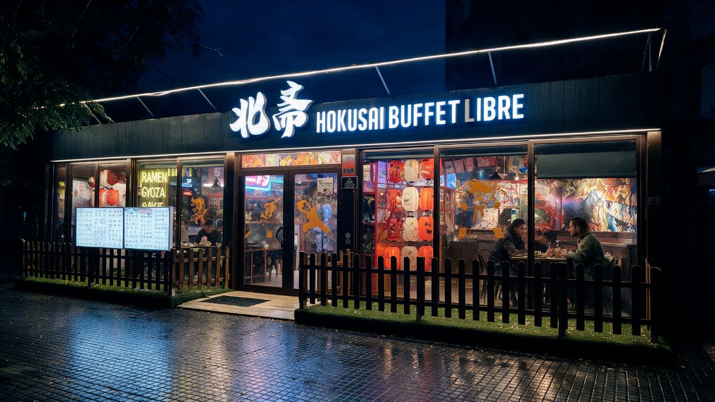 Fachada de Hokusai Buffet Libre de noche